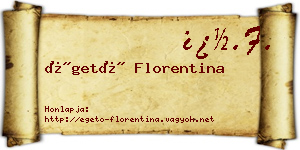 Égető Florentina névjegykártya