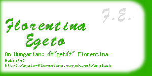 florentina egeto business card